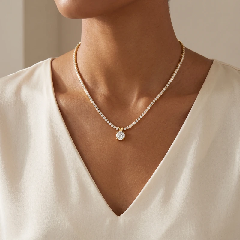 Phoebe Tennis Pendant Necklace