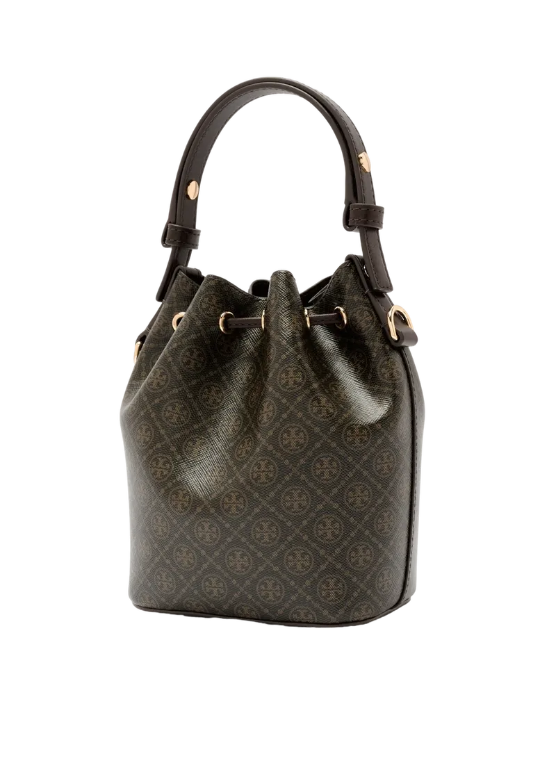 T Monogram Coated Canvas Mini Bucket Bag
