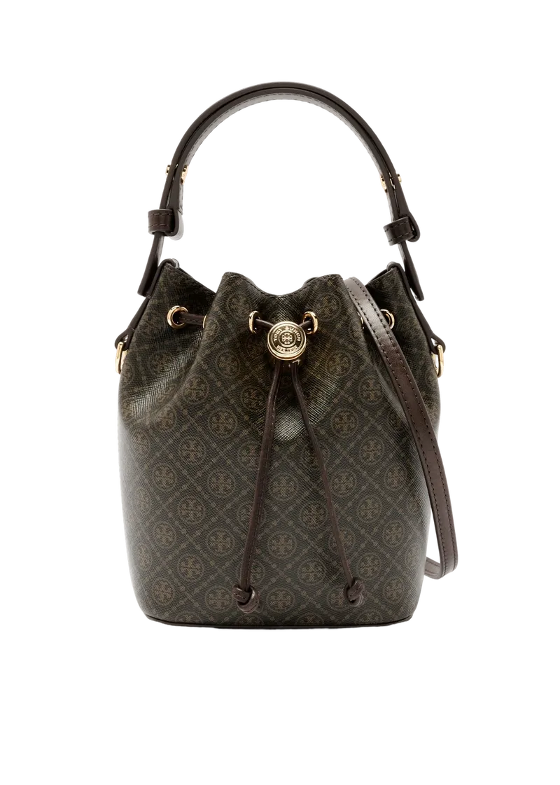 T Monogram Coated Canvas Mini Bucket Bag