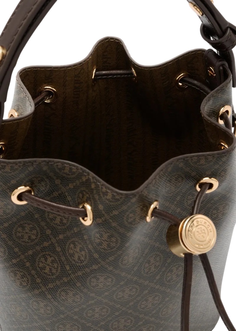 T Monogram Coated Canvas Mini Bucket Bag