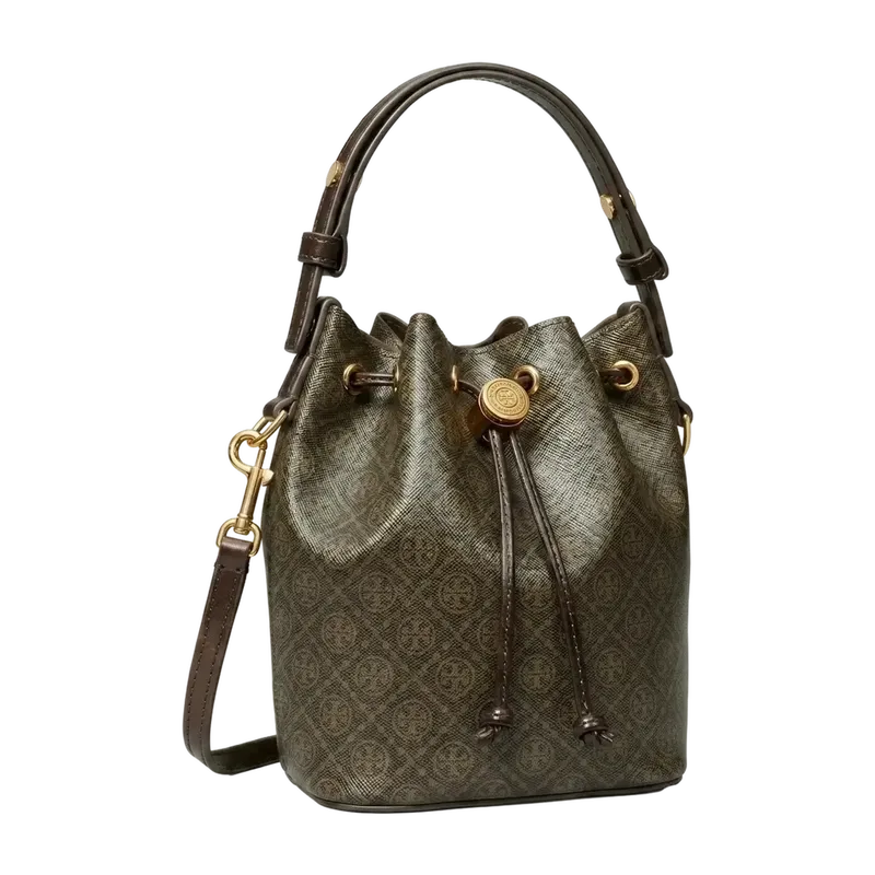 T Monogram Coated Canvas Mini Bucket Bag