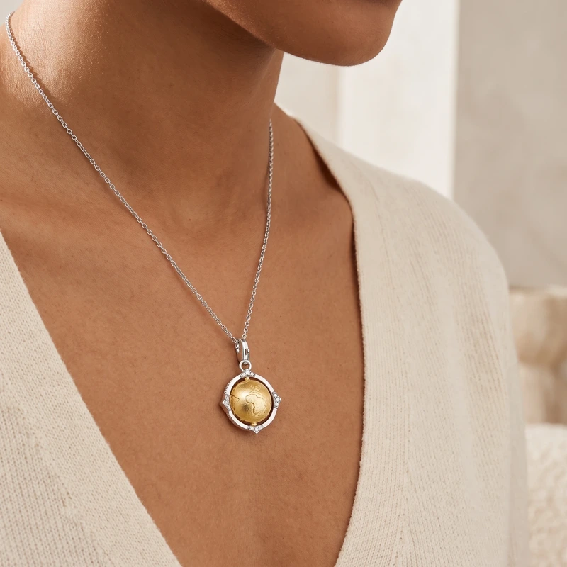 Vintage Globe Charm Pendant