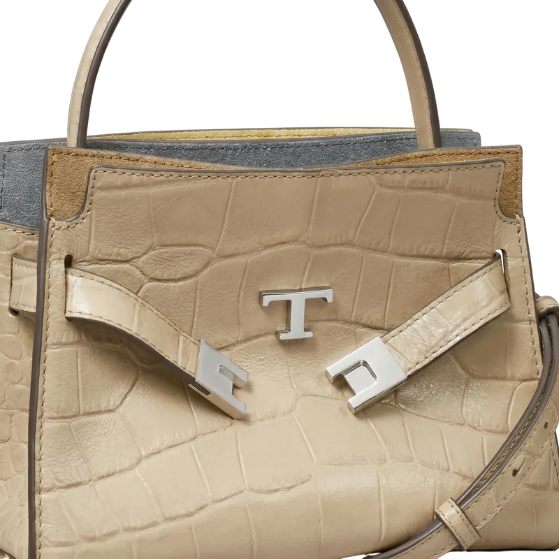 Petite Lee Radziwill Croc-Embossed Double Bag