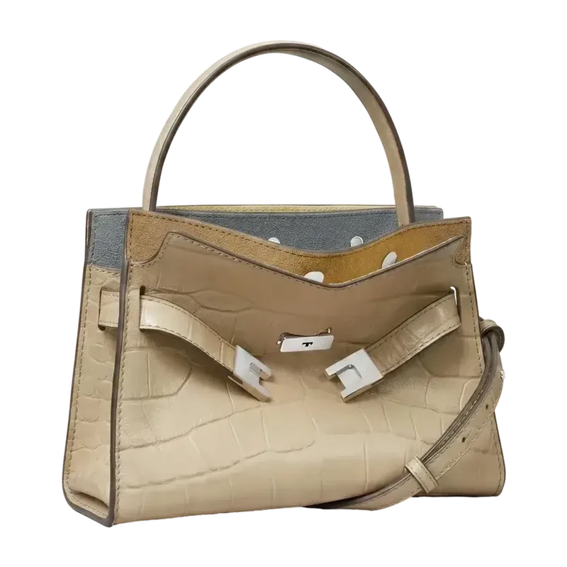 Petite Lee Radziwill Croc-Embossed Double Bag