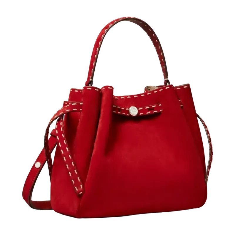 Romy Suede Pick Stitch Bucket Bag