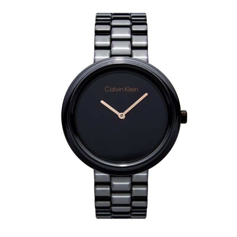 Pure Black Ceramic Watch with Black Dial