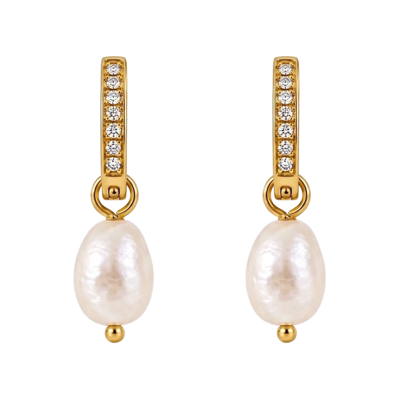 Chara Mini Hoop Pearl Earring