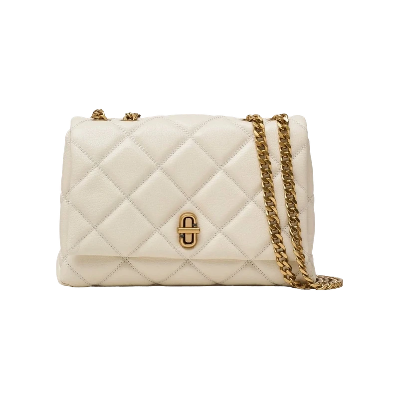 The Quilted Slim Dual Convertible Shoulder Bag White 24 x 15 x 8 cm