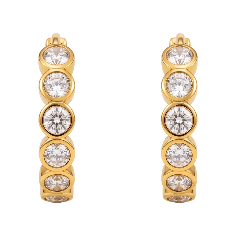 Varra Bezel Mini Hoop Earring