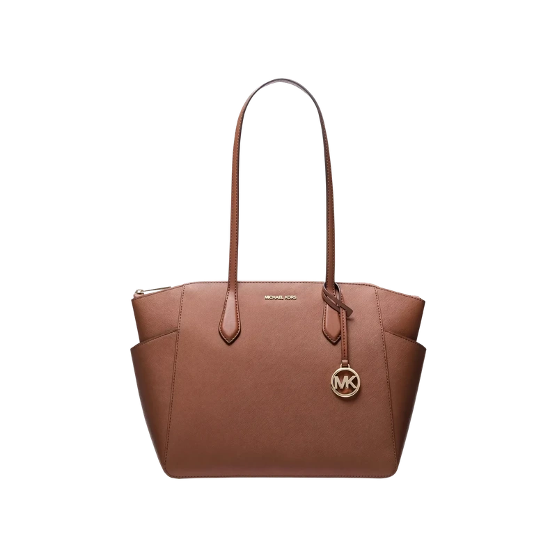 Marilyn Medium Saffiano Leather Tote Bag Brown