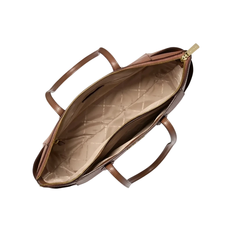 Marilyn Medium Saffiano Leather Tote Bag Brown