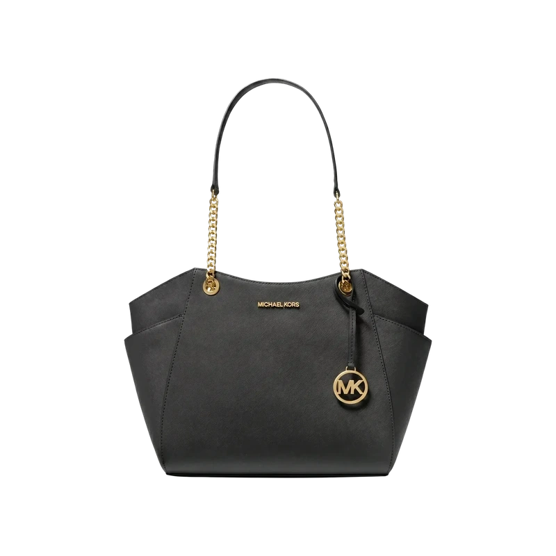 Jet Set Large Saffiano Leather Shoulder Bag Black
