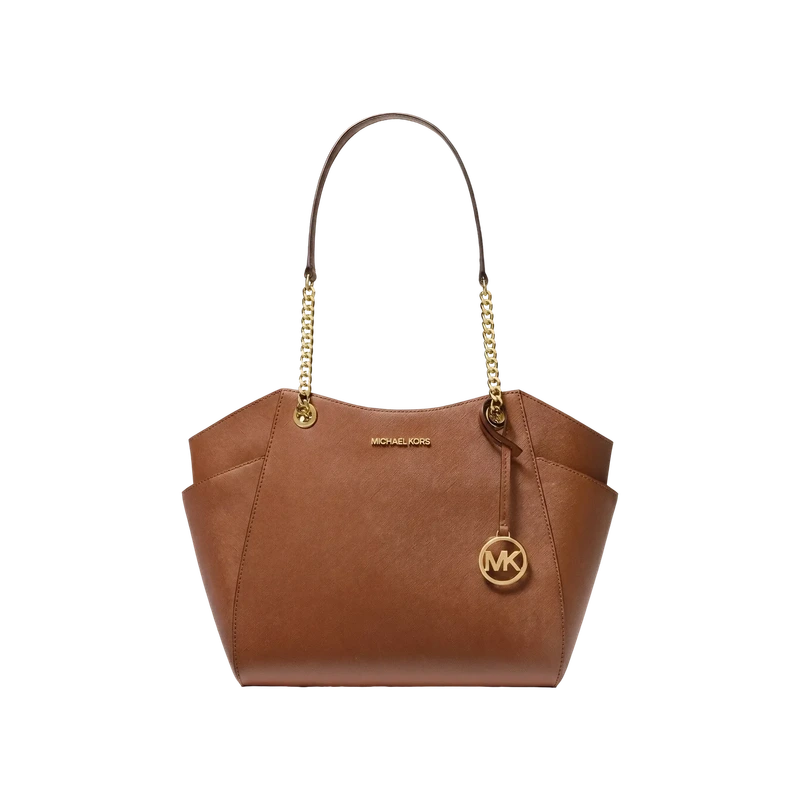 Jet Set Large Saffiano Leather Shoulder Bag Brown