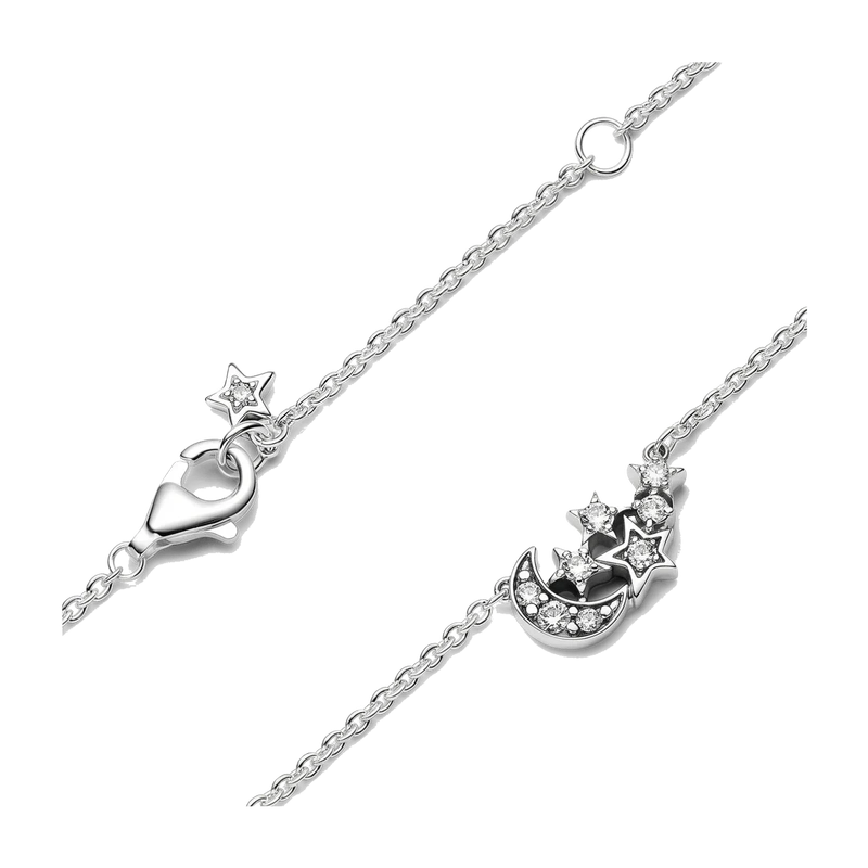 Sparkling Moon & Star Collier Necklace