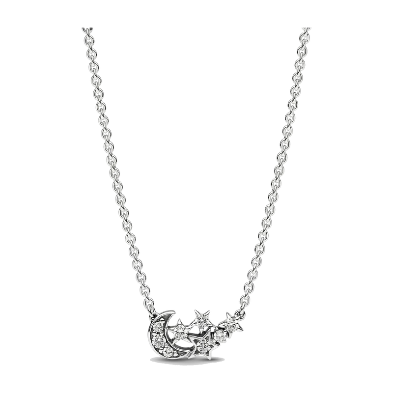 Sparkling Moon & Star Collier Necklace