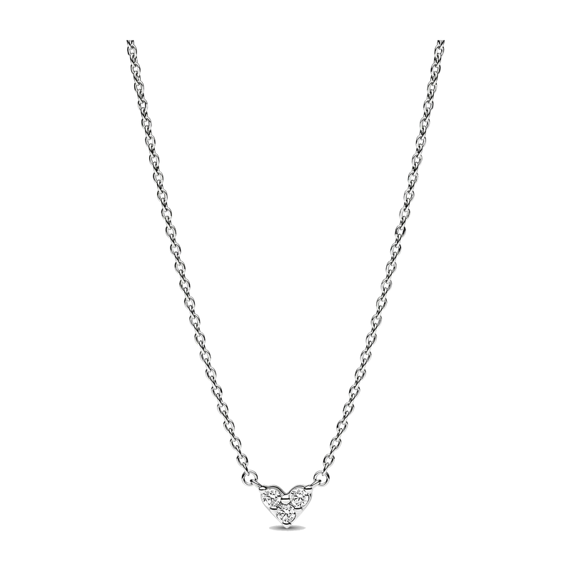 Triple Stone Heart Collier Necklace