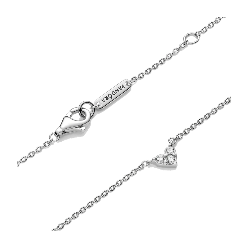 Triple Stone Heart Collier Necklace
