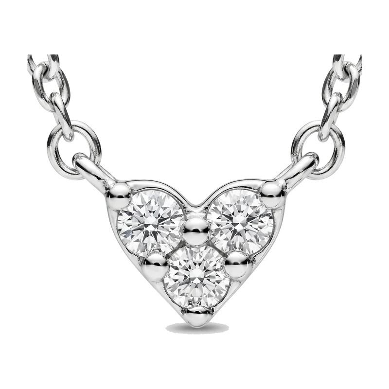Triple Stone Heart Collier Necklace