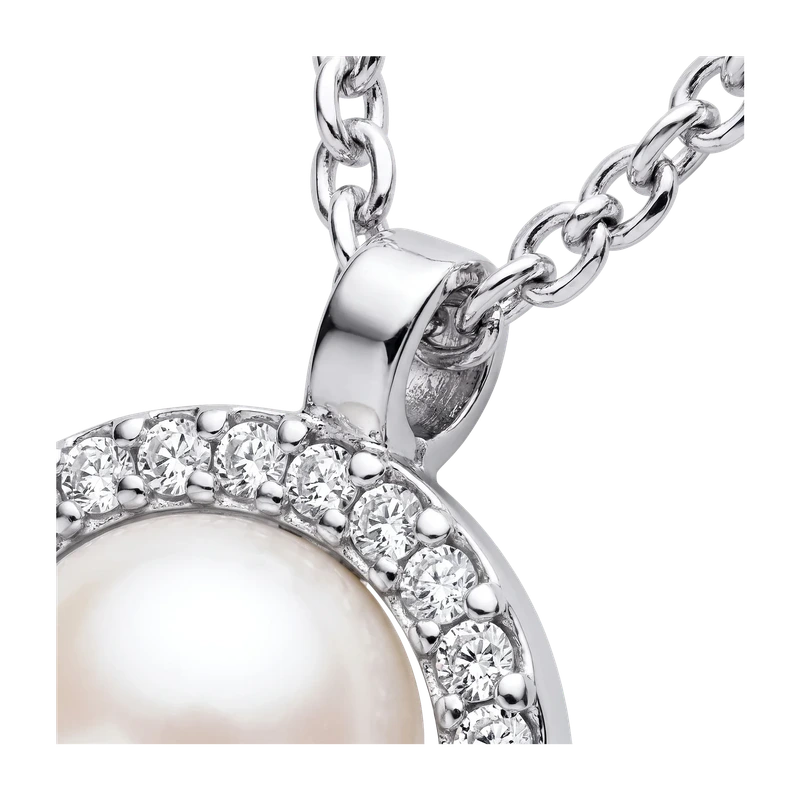 Treated Freshwater Cultured Pearl & Pavé Collier Necklace