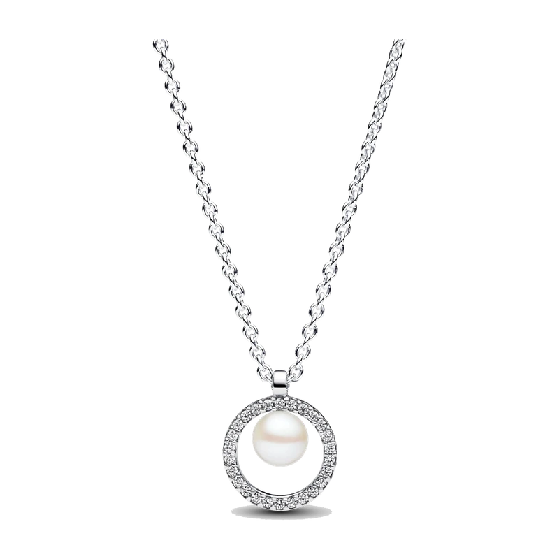 Treated Freshwater Cultured Pearl & Pavé Collier Necklace
