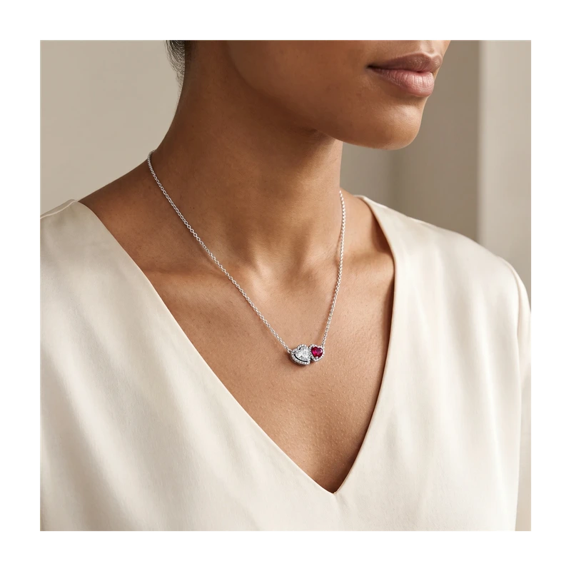 Halo Hearts Pendant Necklace