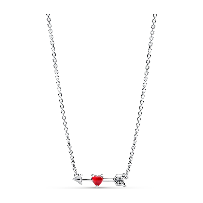 Arrow & Murano Glass Heart Necklace