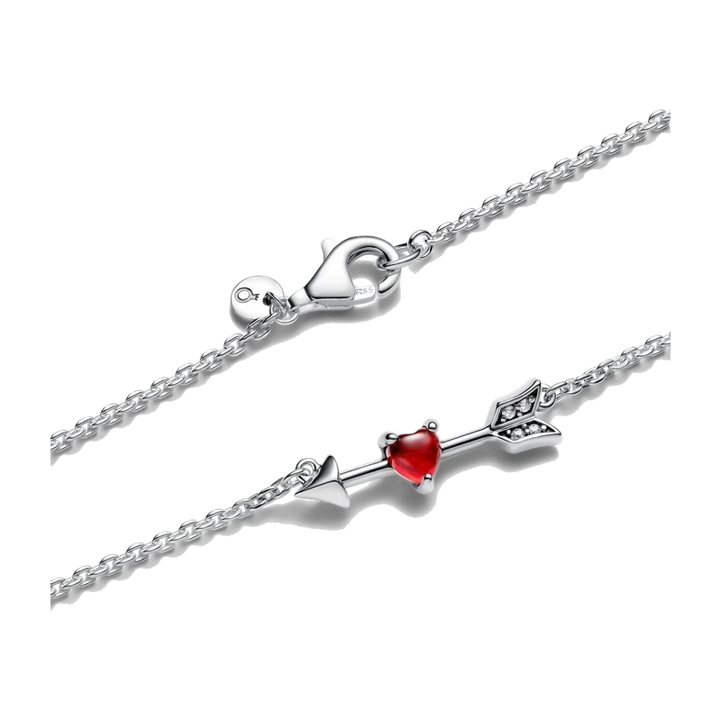 Arrow & Murano Glass Heart Necklace
