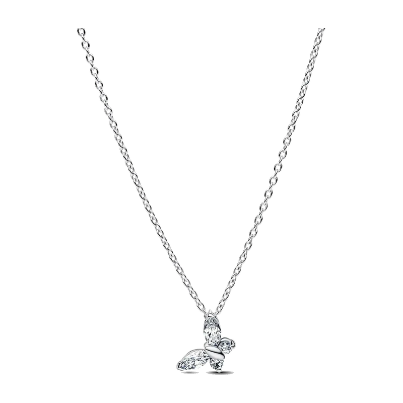 Butterfly Pendant Necklace White