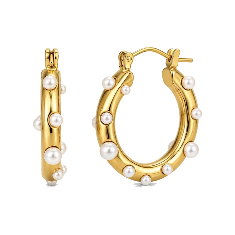 Nicoletta Pearl Hoop Earring