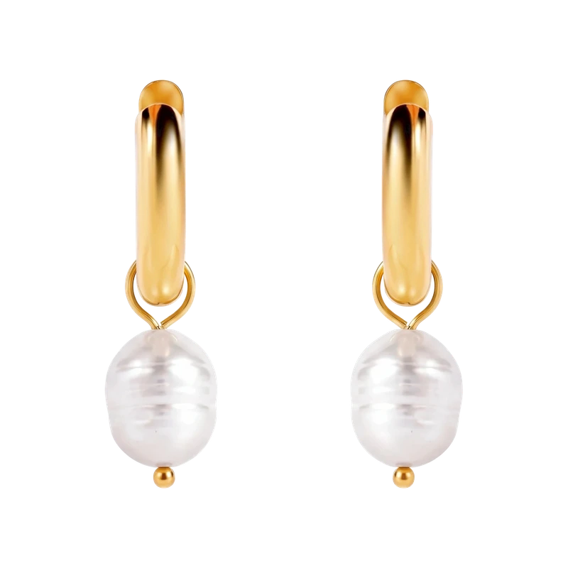 Melrose Mini Hoop Pearl Earring