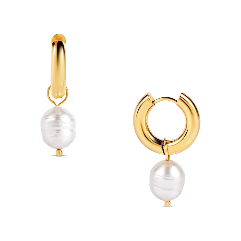 Melrose Mini Hoop Pearl Earring