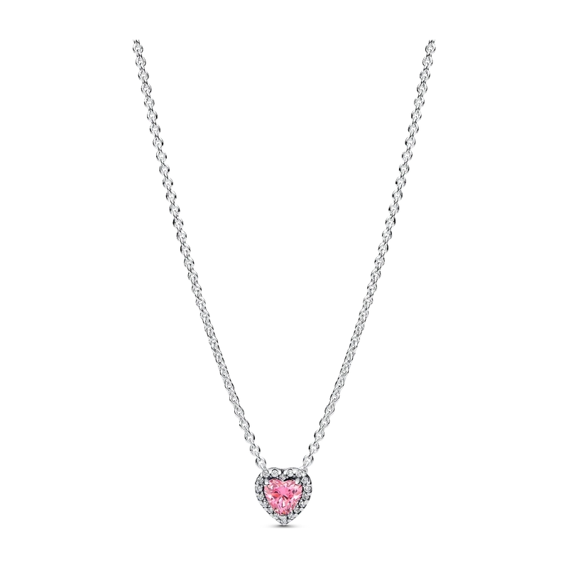 Pink Elevated Heart Necklace