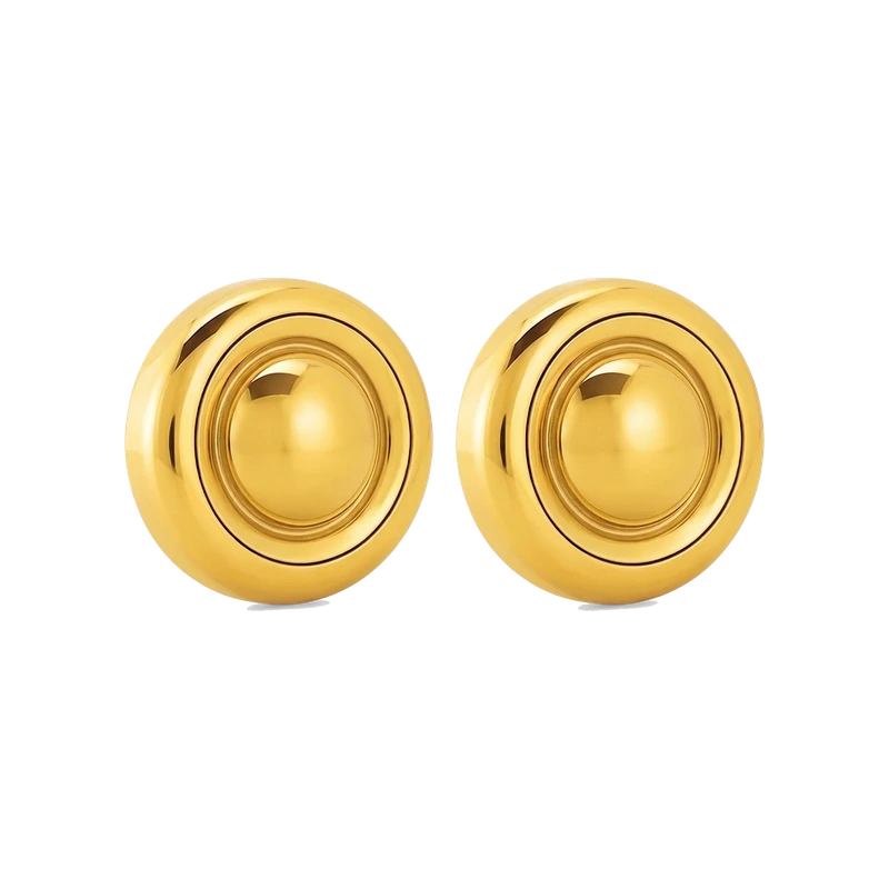 Baylin Round Button Earring