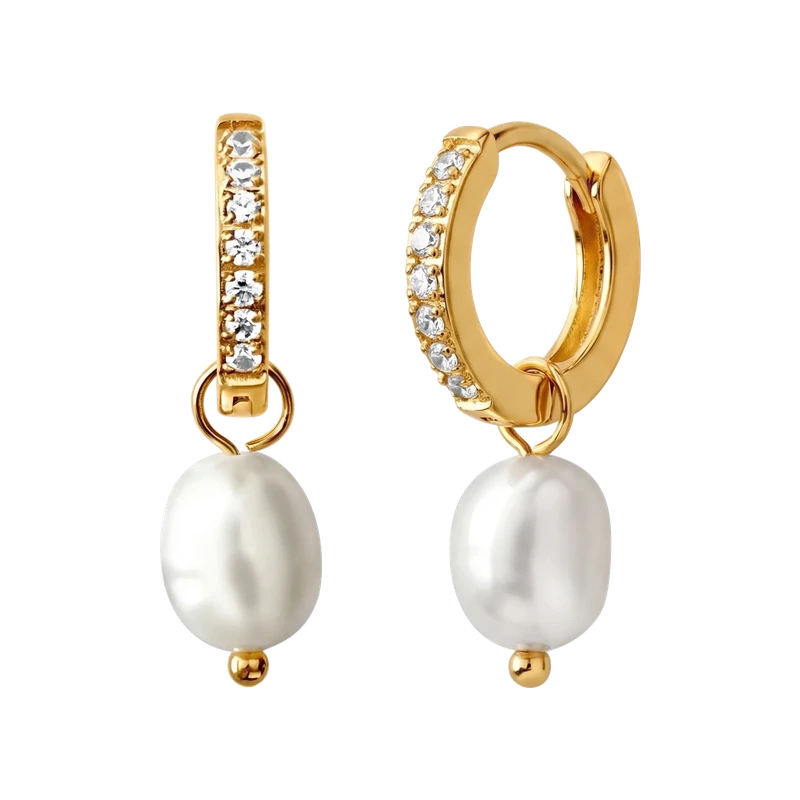 Georgie Huggie Hoop Pearl Earring