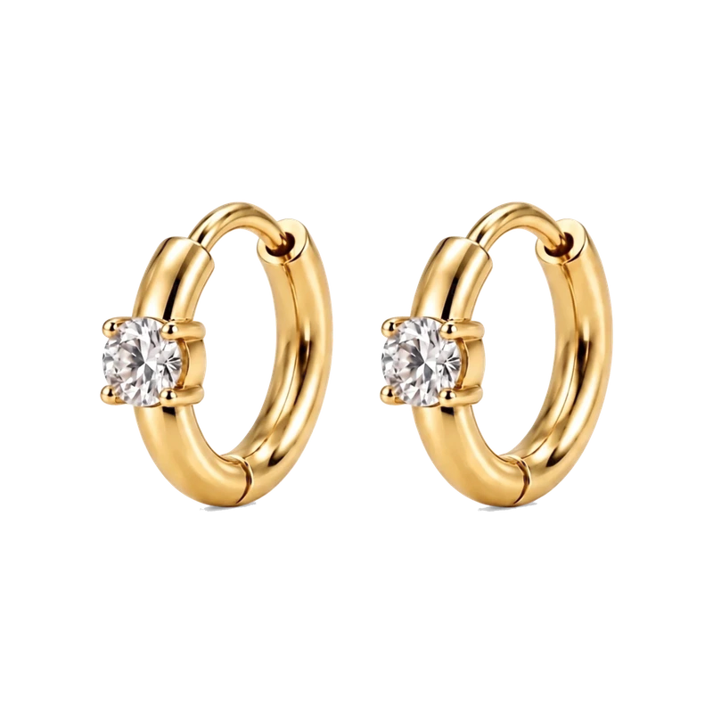 Yael Solitaire Huggie Hoop Earring