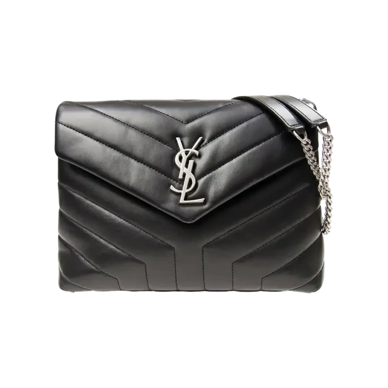 Loulou Small Chain Bag in Matelassé Y Leather Black