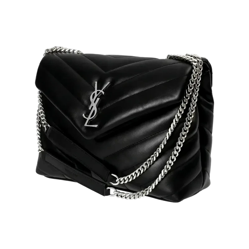 Loulou Small Chain Bag in Matelassé Y Leather Black