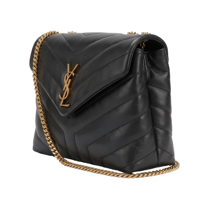 Loulou Small Chain Bag in Matelassé Y Leather Black