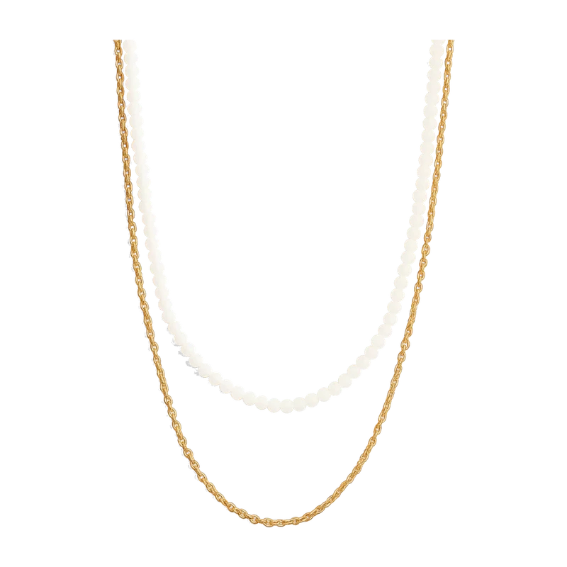 Brisa Double Chain Beaded Necklace