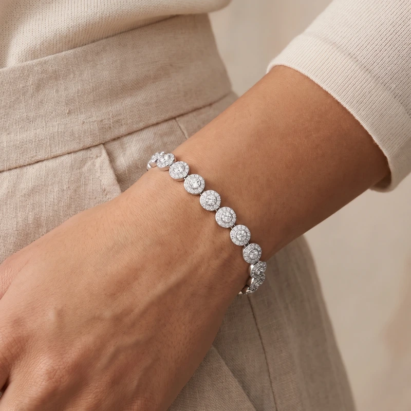 Una Angelic Bracelet Small White Rhodium