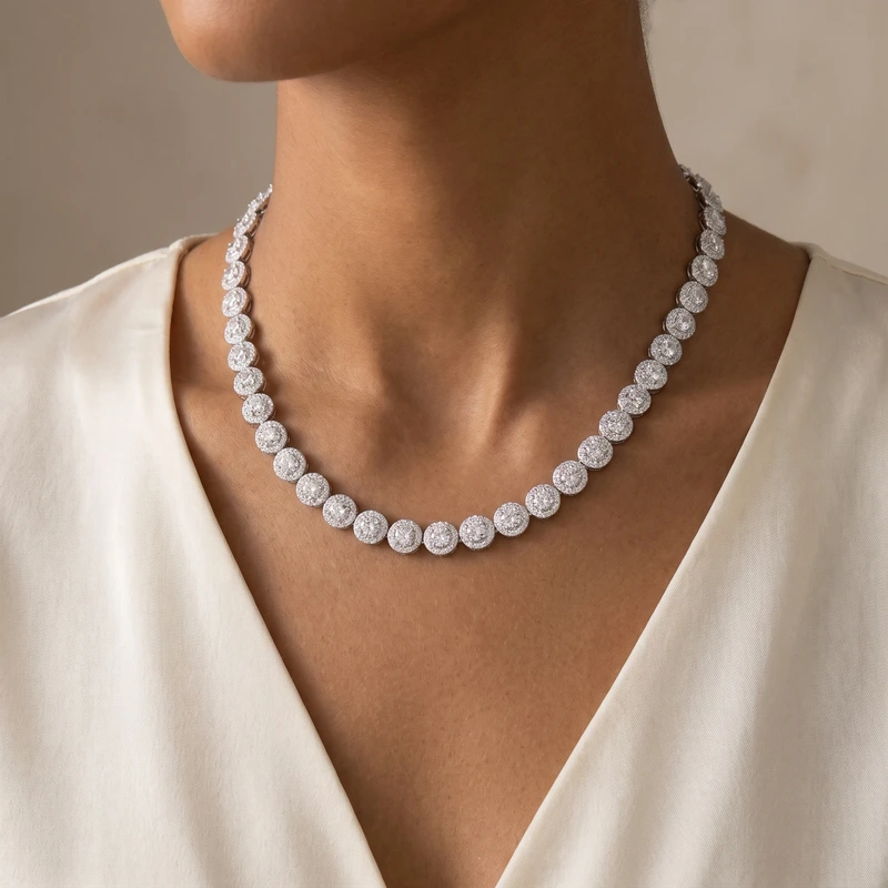 Una Angelic Necklace Medium White Rhodium