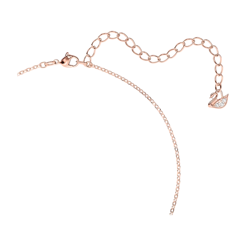 Swan Pendant Black Rose Gold 38-44 cm