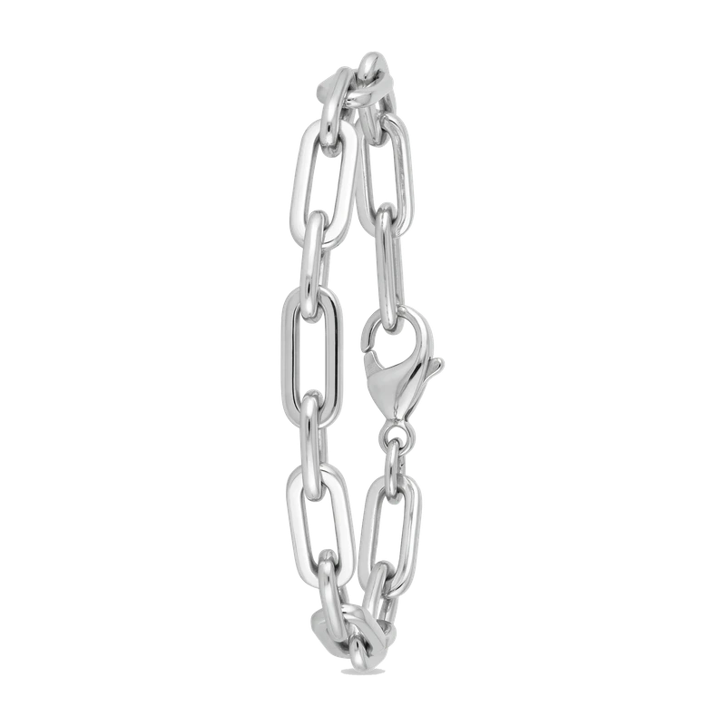 Gage Oversized Chain Link Bracelet Silver 18 in