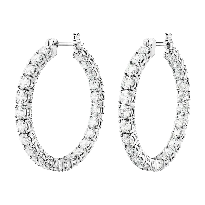 Matrix Hoop Earrings White Rhodium