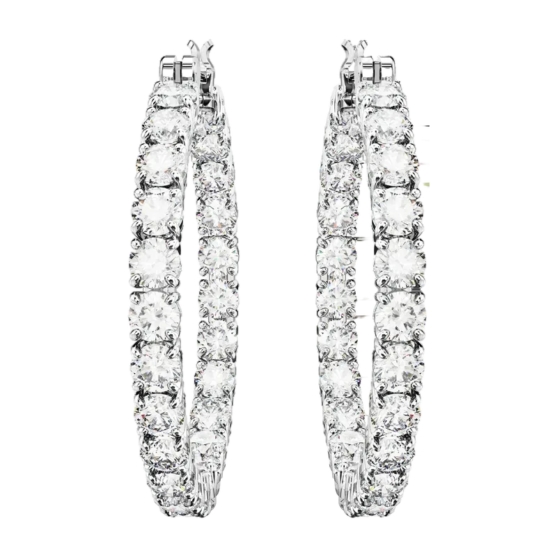 Matrix Hoop Earrings White Rhodium