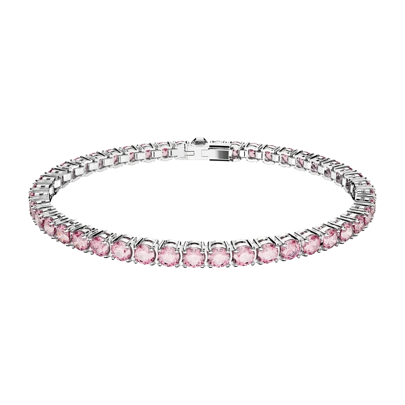 Matrix Tennis Bracelet Pink Rhodium 15.5 cm