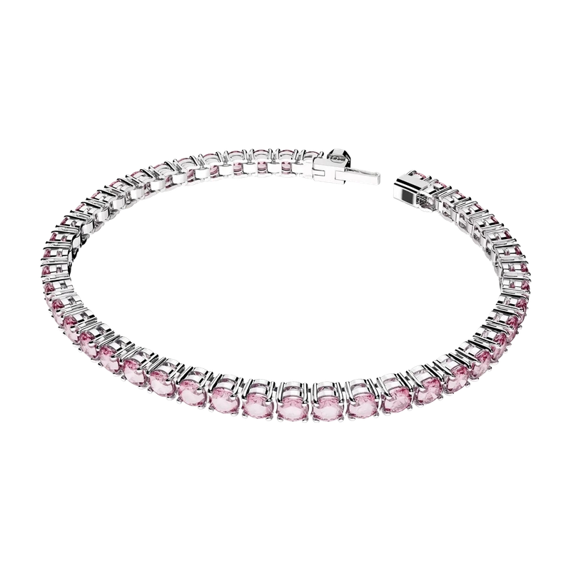 Matrix Tennis Bracelet Pink Rhodium 16.5 cm