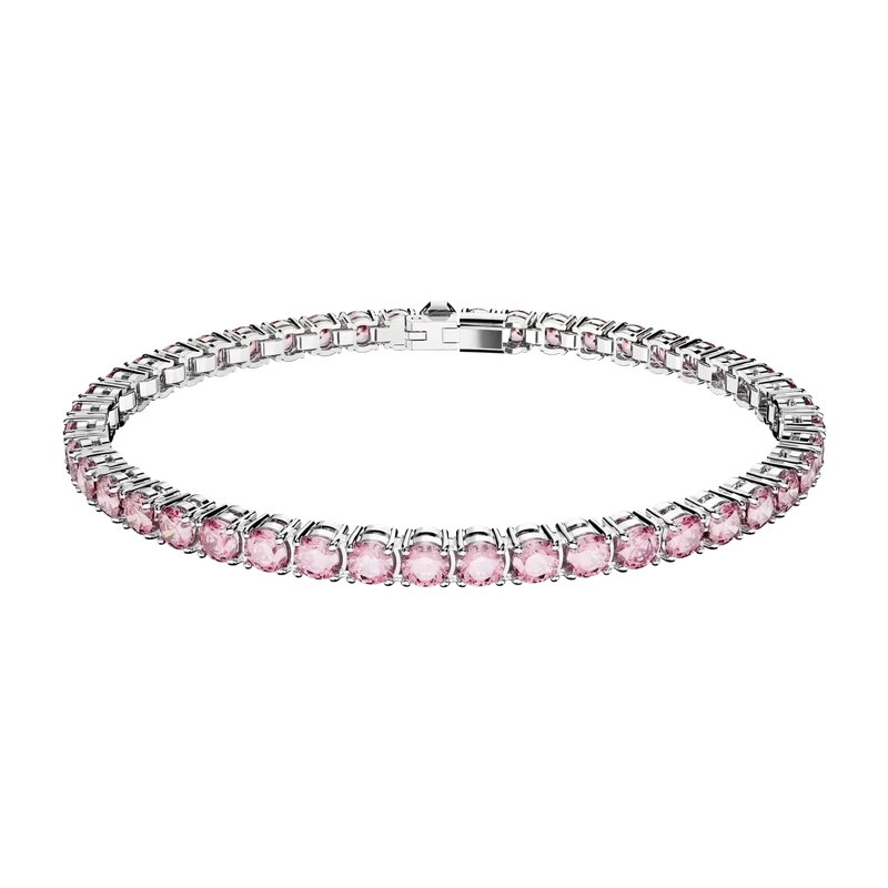 Matrix Tennis Bracelet Pink Rhodium 16.5 cm