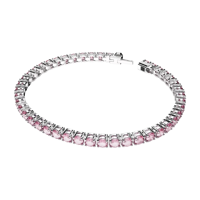 Matrix Tennis Bracelet Pink Rhodium 17.5 cm