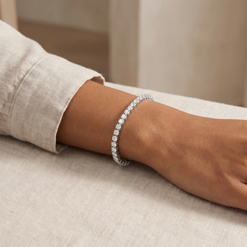 Matrix Tennis Bracelet White Rhodium 16.5 cm